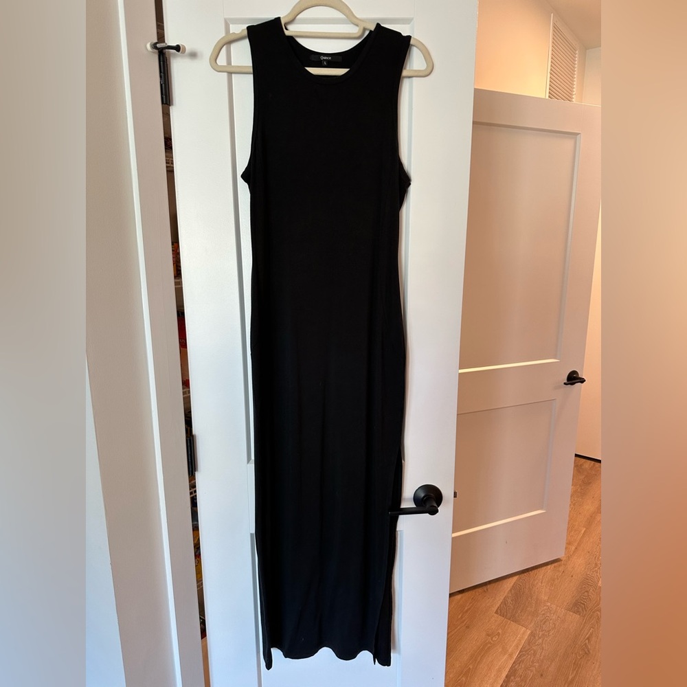 Quince Classic Black Maxi Dress